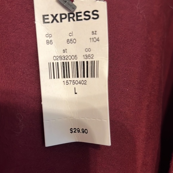 Express Burgundy long sleeve low cut body suit - Picture 5 of 5